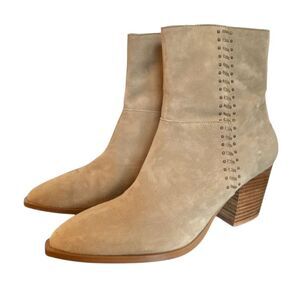 Lucky Brand Rupis taupe stitch detail western boots size 10